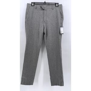 H&M Men's Heather Gray Wool-Blend Straight-Leg Regular Fit Pants SZ 36